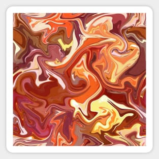 Summer Berries  Silk Marble - Red, Yellow, Orange, Pink Liquid Paint Pattern Sticker